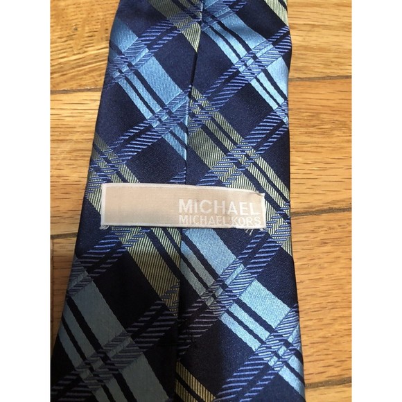 MICHAEL KORS Men's 100% Silk Tie Plaid - Picture 4 of 5
